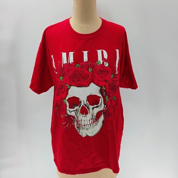 Amiri Grateful Dead Skull Tee T-shirt Black Red Medium - Picture 3 of 12